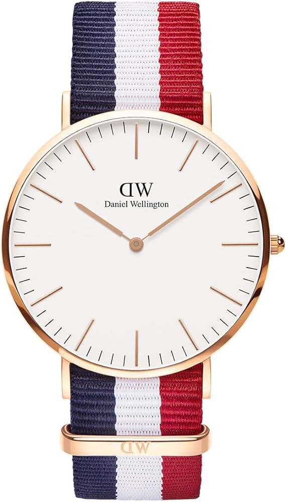 Daniel Wellington Classic Cambridge White Dial Two Tone NATO Strap Watch For Men - DW00100003