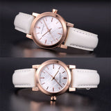 Burberry The City White Dial White Leather Strap Watch for Women - BU9209