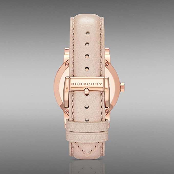 Burberry The City Diamonds Beige Dial Beige Leather Strap Watch for Women - BU9131