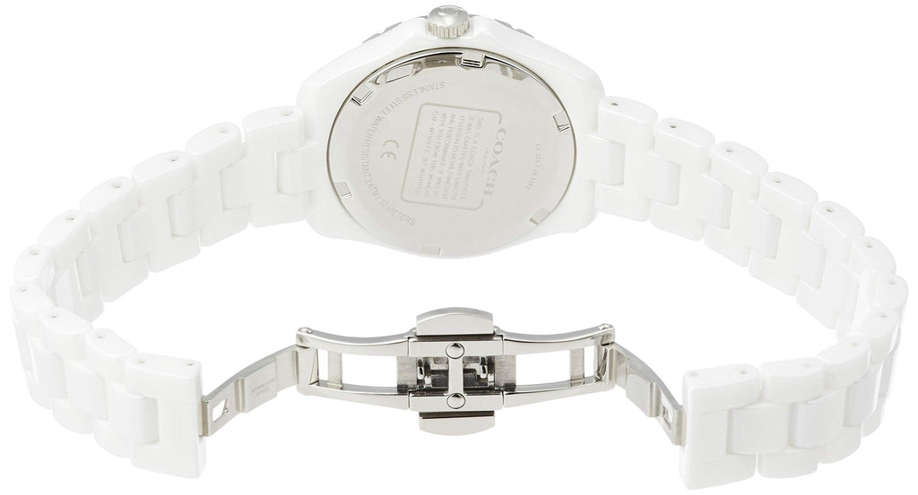 Coach Preston White Dial White Steel Strap Watch for Women - 14503462