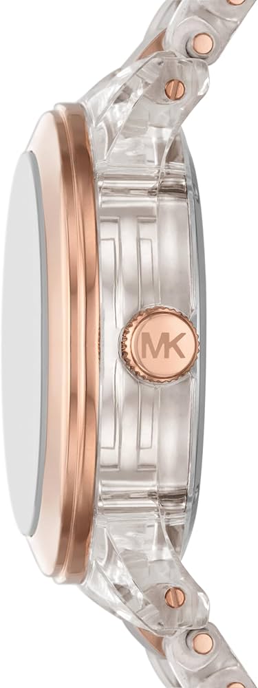 Michael Kors Runway Analog Crystals Rose Gold Dial Two Tone Steel Strap Watch for Women - MK7355