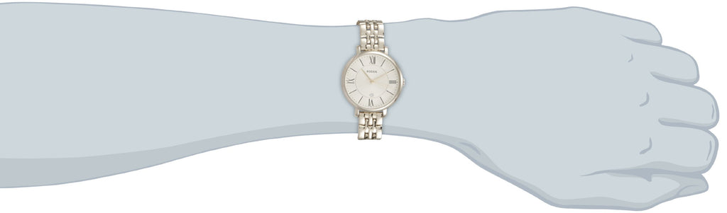 Fossil Jacqueline White Dial Gold Steel Strap Watch for Women - ES3434