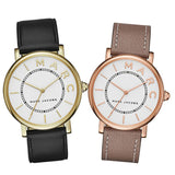 Marc Jacobs Roxy White Dial Cement Brown Leather Strap Watch for Women - MJ1533