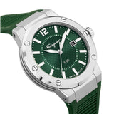Salvatore Ferragamo F-80 Classic Green Dial Green Rubber Strap Watch for Men - SFHY02722