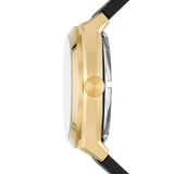 Fossil Everett Automatic Skeleton Black Dial Black Leather Strap Watch for Men - ME3208