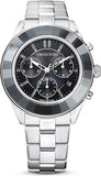 Swarovski Octea Lux Sport Chronograph Black Dial Silver Steel Strap Watch for Women - 5610520
