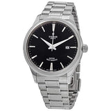Tudor Style Automatic Black Dial Silver Steel Strap Watch for Men - M12710-0003