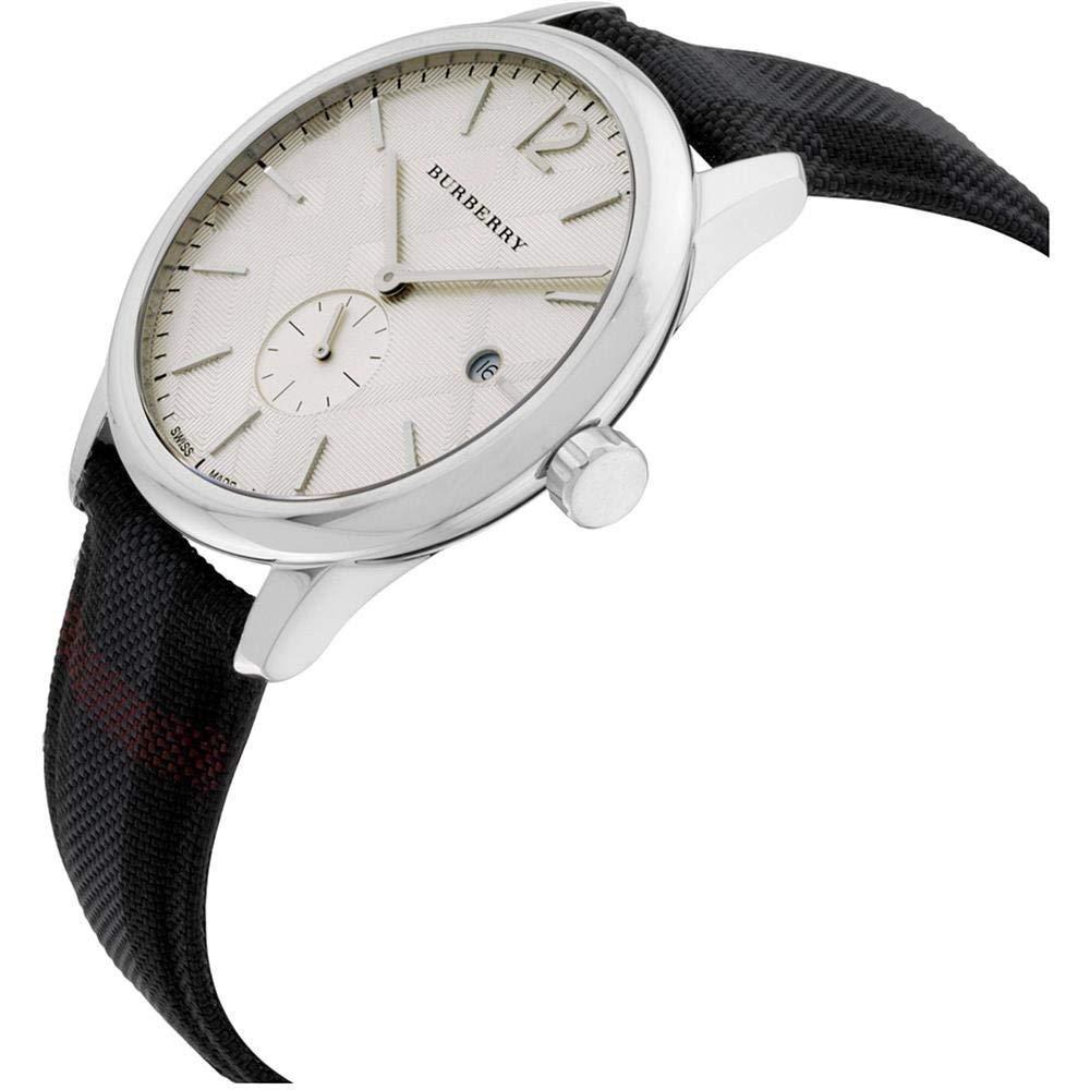 Burberry Classic Round Cream Dial Black Leather Strap Watch for Men - BU10008