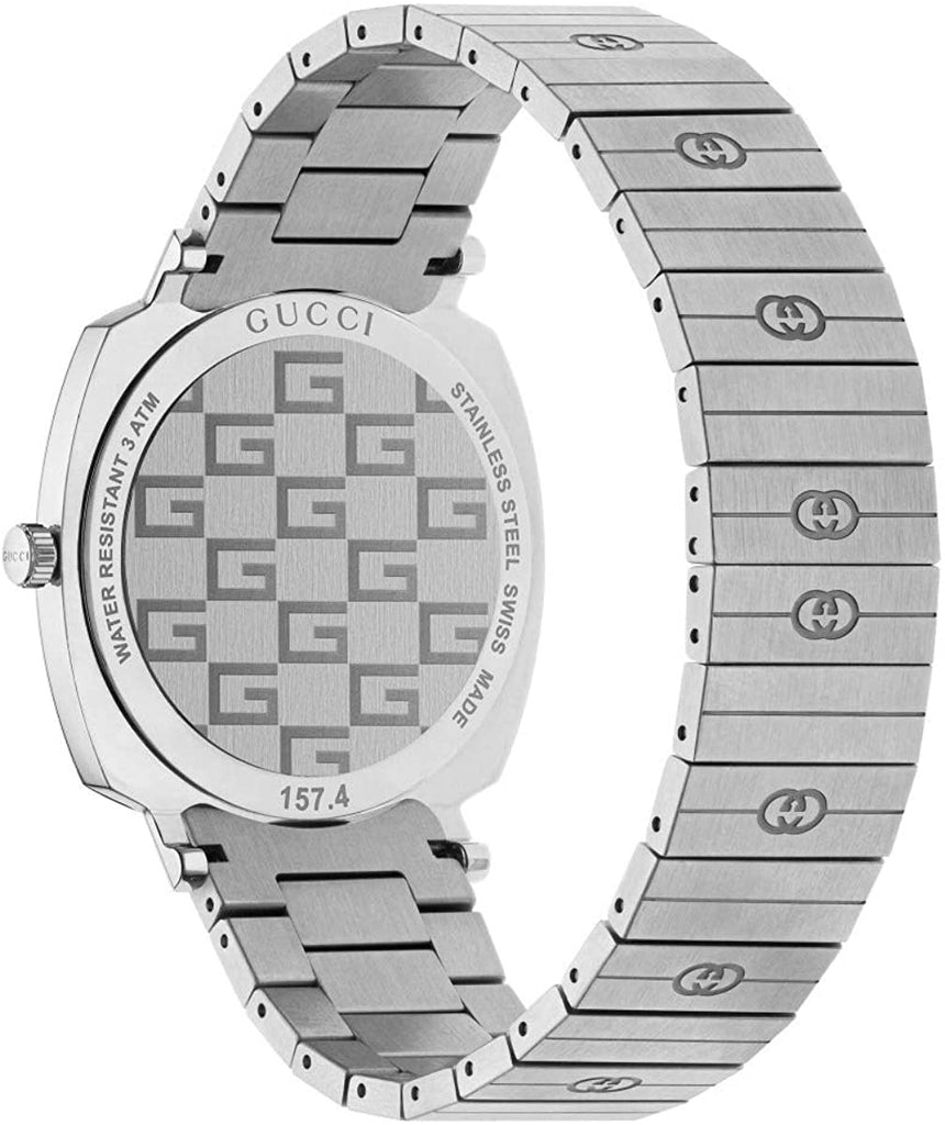 Gucci Grip Quartz Silver Dial Silver Steel Strap Watch For Women - YA157410