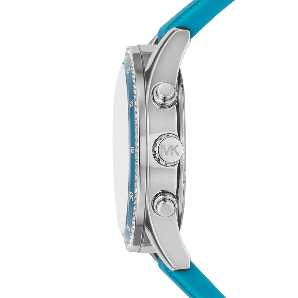 Michael Kors Hadyn Analog Silver Dial Blue Rubber Strap Watch for Women - MK7485