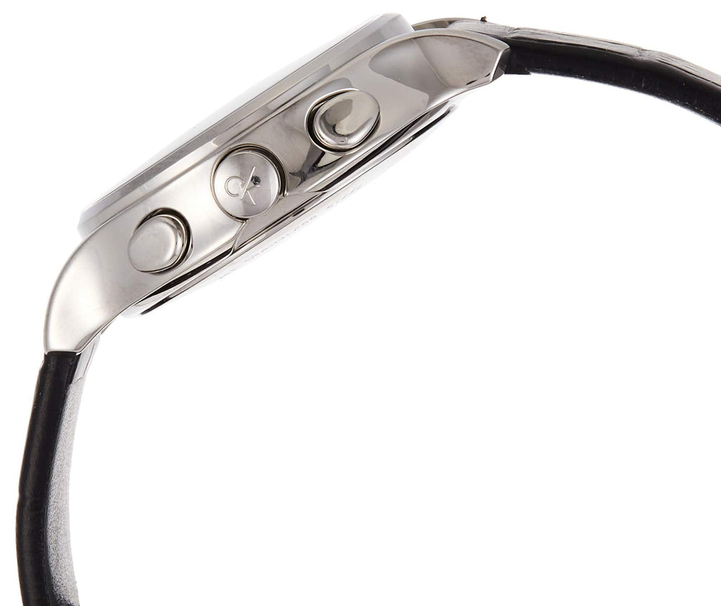 Calvin Klein Skirt Chronograph Black Dial Black Leather Strap Watch for Men - K2U291C1