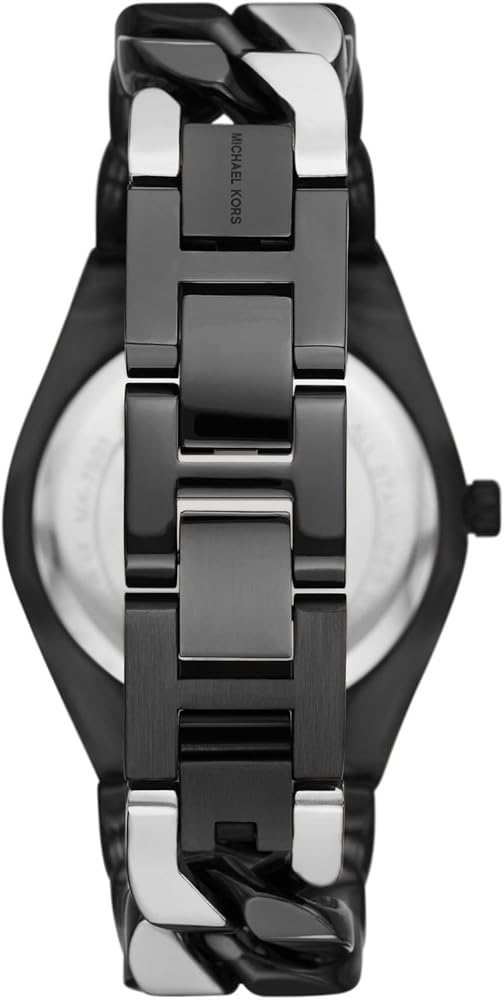 Michael Kors Lennox Analogue Black Dial Two Tone Steel Strap Watch for Women - MK7502