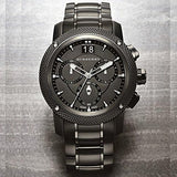 Burberry Endurance Chronograph Quartz Black Dial Black Steel Strap Watch For Men - BU9801