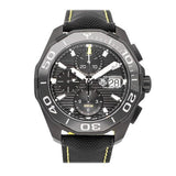 Tag Heuer Aquaracer Chronograph PVD Black Dial Black Nylon Strap Watch for Men - CAY218A.FC6361