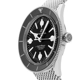 Breitling Superocean Heritage '57 Black Dial Silver Mesh Bracelet Watch for Men - A10370121B1A1