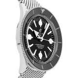 Breitling Superocean Heritage '57 Black Dial Silver Mesh Bracelet Watch for Men - A10370121B1A1