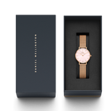 Daniel Wellington Petite Melrose Mother of Pearl Pink Dial Pink Mesh Strap Watch For Women - DW00100513