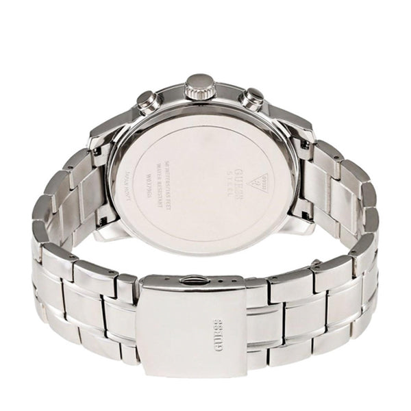 Guess Horizon Chronograph Quartz Blue Dial Silver Steel Strap Watch for Men - W0379G6