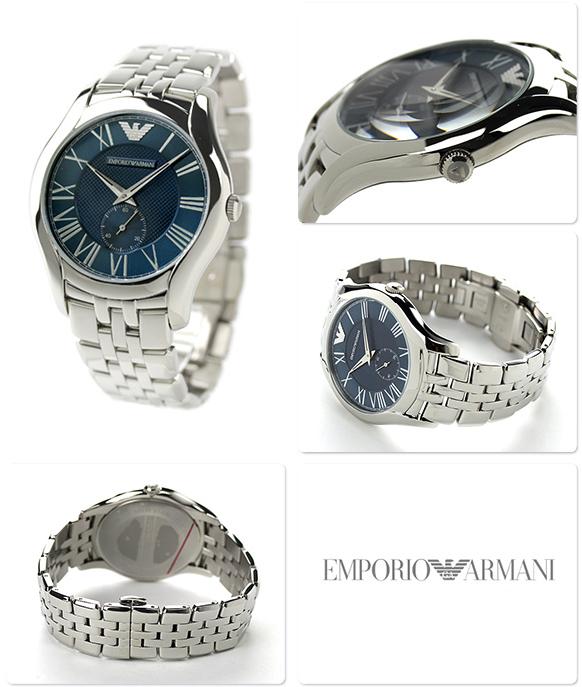 Emporio Armani Valente Chronograph Blue Dial Silver Steel Strap Watch For Men - AR1789