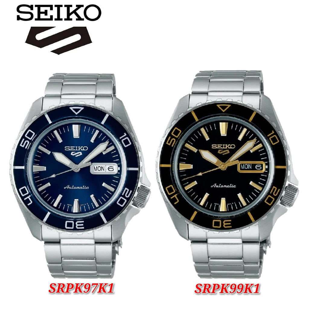 Seiko 5 Sport Automatic SKX Series Black Dial Silver Steel Strap Watch for Men - SRPK99K1