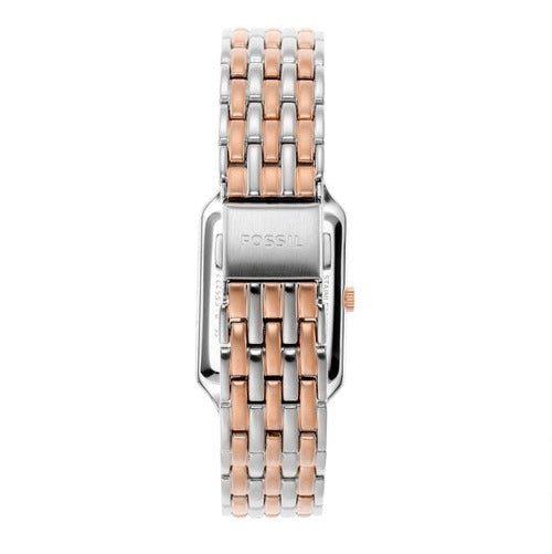 Fossil Raquel Three Hand White Dial Two Tone Steel Strap Watch For Women - ES5222