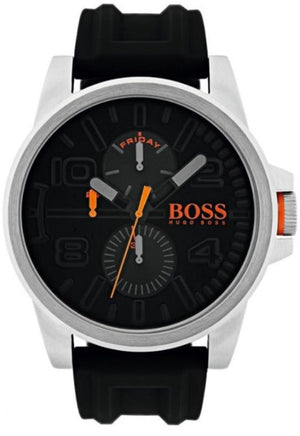 Hugo Boss Detroit Sport Quartz Black Dial Black Rubber Strap Watch for Men - 1550006