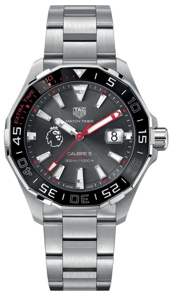 Tag Heuer Aquaracer Calibre 5 Premiere League Edition Black Dial Silver Stainless Steel Watch for Men - WAY201D.BA0927