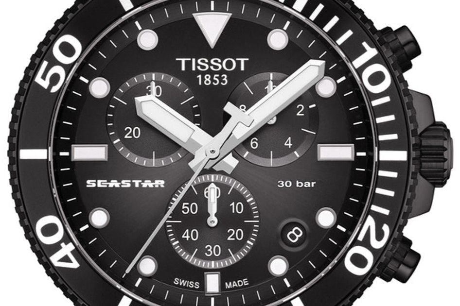 Tissot Seastar 1000 Chronograph Black Dial Black Rubber Strap Watch For Men - T120.417.37.051.02