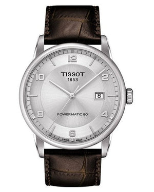 Tissot Luxury Powermatic 80 Silver Dial Brown Leather Strap Watch For Men - T086.407.16.031.00