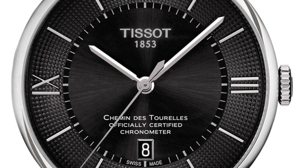 Tissot T Classic Chemin Des Tourelles Chronometer Black Dial Silver Steel Strap Watch For Men - T099.408.11.058.00