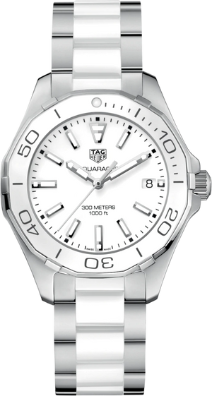 Tag Heuer Aquaracer Quartz White Dial Two Tone Steel Strap Watch Women - WAY131B.BA0914