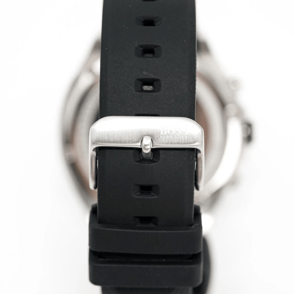 Hugo Boss Velocity Black Dial Black Leather Strap Watch for Men - 1513716