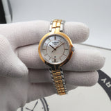 Tissot T Lady Flamingo Mother of Pearl White Dial Two Tone Steel Strap Watch For Women - T094.210.22.111.00