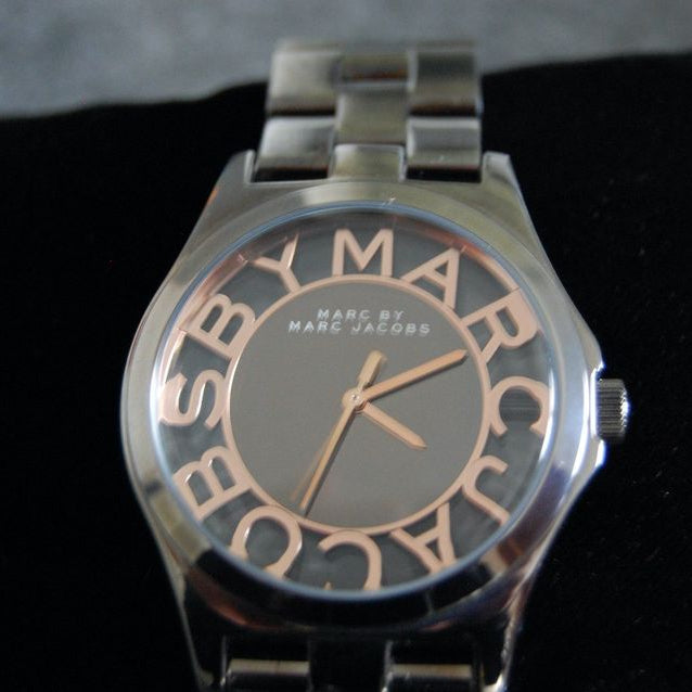 Marc Jacobs Henry Skeleton Black Dial Black Steel Strap Watch for Women - MBM3254