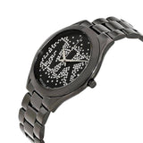 Michael Kors Slim Runway Black Dial Black Steel Strap Watch for Women - MK3589