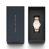 Daniel Wellington Iconic Link White Dial Two Tone Steel Strap Watch For Women - DW00100358