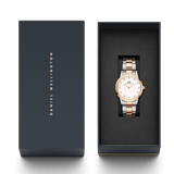 Daniel Wellington Iconic Link White Dial Two Tone Steel Strap Watch For Women - DW00100359
