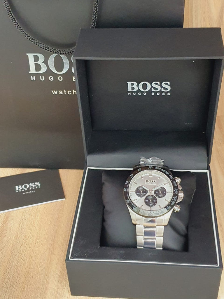Hugo Boss Ikon White Dial Silver Steel Strap Watch for Men - 1512964
