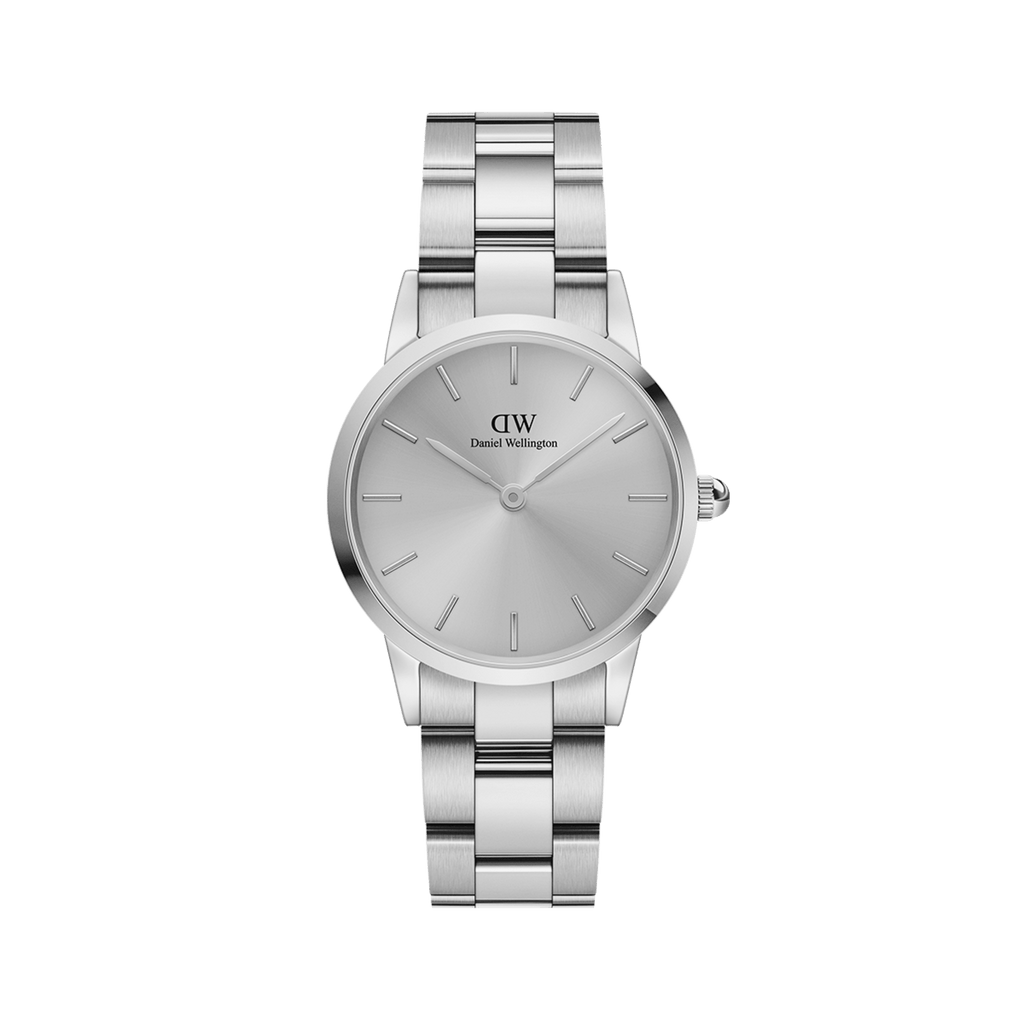 Daniel Wellington Iconic Link Unitone Silver Dial Silver Steel Strap Watch For Women - DW00100402