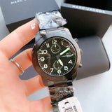 Marc Jacobs Larry Chronograph Black Dial Black Steel Strap Watch for Men - MBM5032