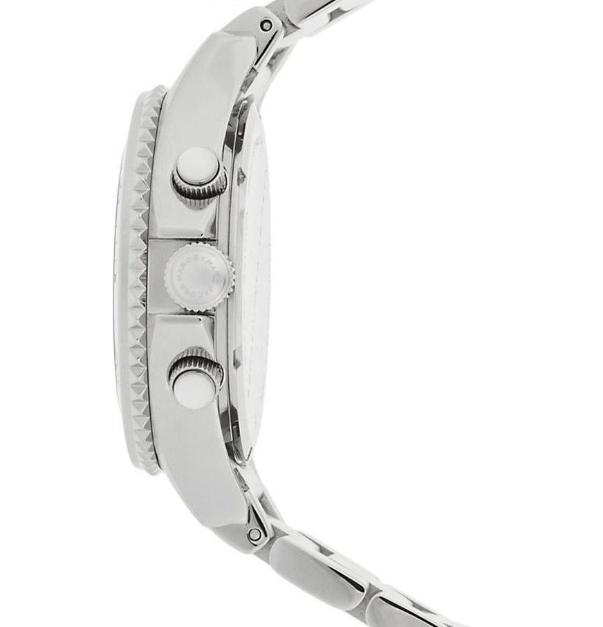 Marc Jacobs Marc Chronograph Silver Dial Silver Steel Strap Watch for Men - MBM3155