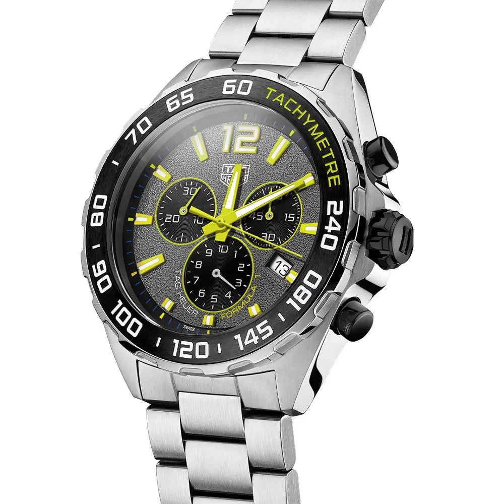 Tag Heuer Formula 1 Chronograph Grey Dial Silver Steel Strap Watch for Men - CAZ101AG.BA0842