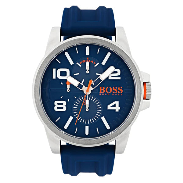 Hugo Boss Detroit Quartz Blue Dial Blue Silicone Strap Watch For Men - 1550008