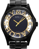 Marc Jacobs Henry Transparent Black Dial Black Steel Strap Watch for Women - MBM3255