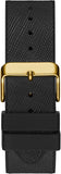 Guess Phoenix Multifunction Crystals Gold Dial Black Silicone Strap Watch For Men - GW0048G2