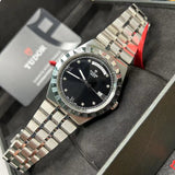 Tudor Royal Automatic Diamonds Black Dial Silver Steel Strap Watch for Men - M28600-0004