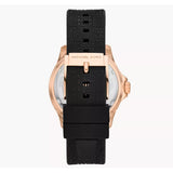 Michael Kors Everest Analog Rose Gold Dial Black Silicone Strap Watch For Women - MK7358