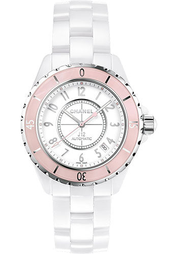 Chanel J12 Quartz Diamonds Ceramic White Dial White Steel Strap Watch for Women - J12 H4466