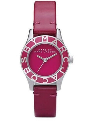 Marc Jacobs Blade Red Dial Red Leather Strap Watch for Women - MBM1157
