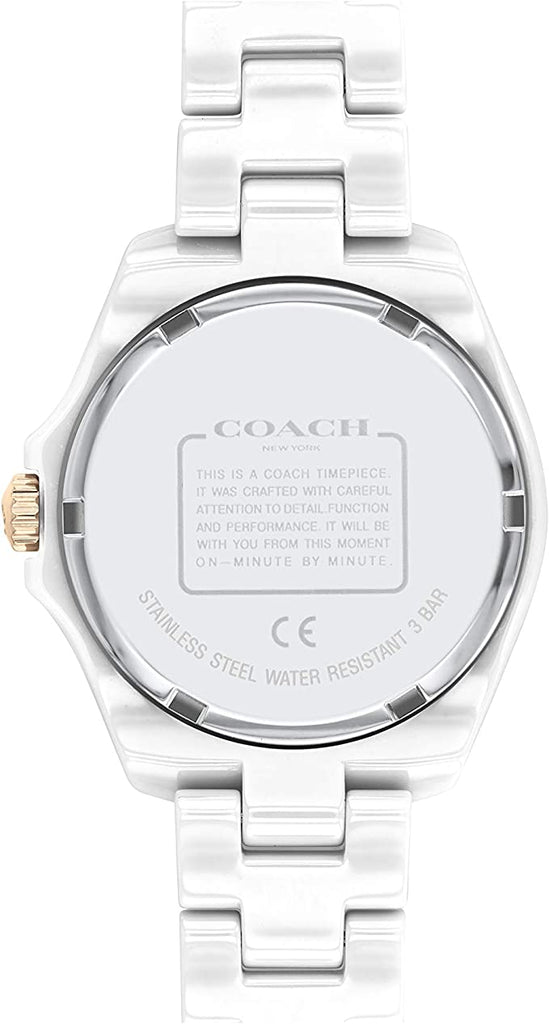 Coach Preston Mother of Pearl White Dial White Steel Strap Watch for Women - 14503662